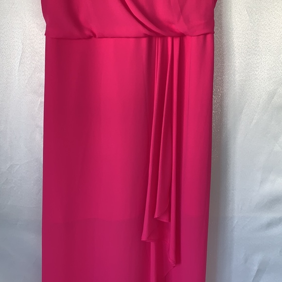 HALSTON Arymetric Draped Gown Azalea Pink 12   NEW MSRP $395 - Picture 11 of 17